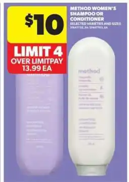 Real Canadian Superstore Method Women's Shampoo or Conditioner offer