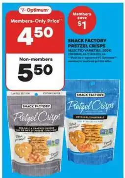 Real Canadian Superstore Snack Factory Pretzel Crisps offer
