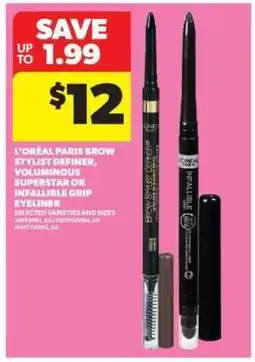 Real Canadian Superstore L'Oréal Paris Brow Stylist Definer, Voluminous Superstar or Infallible Grip Eyeliner offer