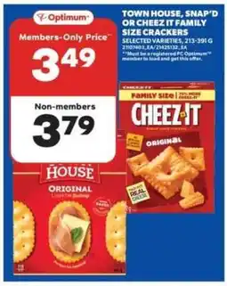 Real Canadian Superstore Town House, Snap'd or Cheez It Family Size Crackers offer