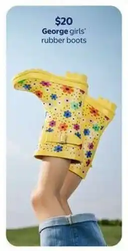 Walmart George girls' rubber boots offer