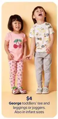 Walmart George toddlers' tee and leggings or joggers offer