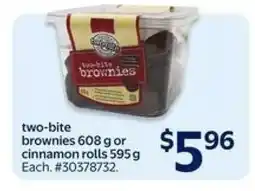 Walmart two-bite Brownies or Cinnamon Rolls offer