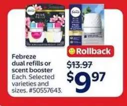 Walmart Febreze dual refills or scent booster offer
