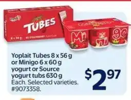 Walmart Yoplait Tubes or Minigo or Source yogurt offer