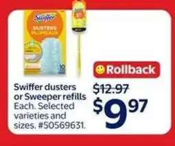 Walmart Swiffer Dusters or Sweeper Refills offer