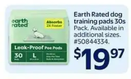Walmart Earth Rated dog training pads 30s Pack offer