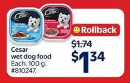 Walmart Cesar Wet Dog Food offer