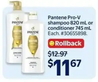 Walmart Pantene Pro-V Shampoo or Conditioner offer