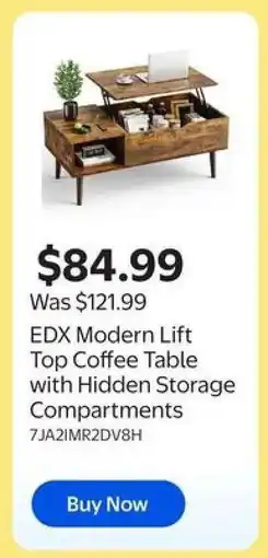 Walmart EDX Modern Lift Top Coffee Table offer