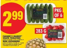 No Frills FARMER’S MARKET GRAPE TOMATOES or MINI CUCUMBERS offer
