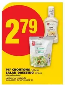 No Frills PC Croutons or Salad Dressing offer