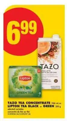 No Frills TAZO TEA CONCENTRATE or LIPTON TEA BLACK or GREEN offer