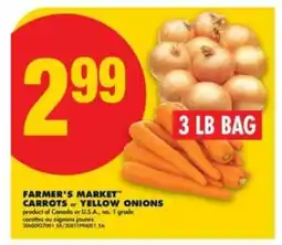 No Frills FARMER'S MARKET CARROTS or YELLOW ONIONS offer