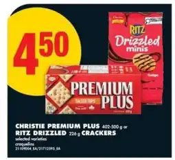 No Frills CHRISTIE PREMIUM PLUS or RITZ DRIZZLED CRACKERS offer