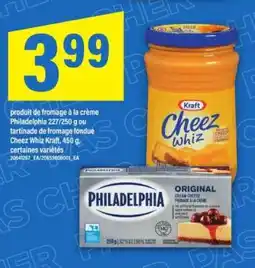 Maxi produit de fromage à la crème Philadelphia ou tartinade de fromage fondu Cheez Whiz Kraft offer