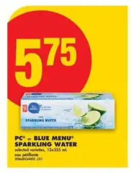 No Frills PC or Blue Menu Sparkling Water offer