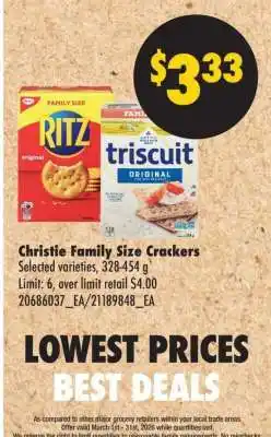 No Frills CHRISTIE FAMILY SIZE CRACKERS offer