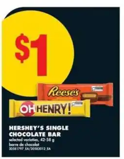 No Frills HERSHEY'S SINGLE CHOCOLATE BAR offer