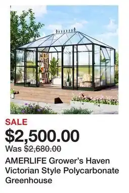 Wayfair AMERLIFE Grower's Haven Victorian Style Polycarbonate Greenhouse offer
