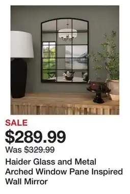 Wayfair Haider Glass and Metal Arched Window Pane Inspired Wall Mirror offer