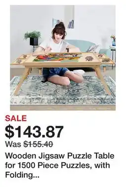 Wayfair Wooden Jigsaw Puzzle Table for 1500 Piece Puzzles, with Folding Legs, 4 Drawers,1 Set of Accessories offer