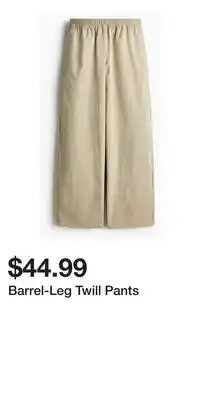 H&M Barrel-Leg Twill Pants offer