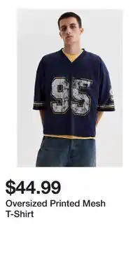 H&M Oversized Printed Mesh T-Shirt offer