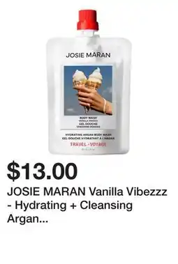Sephora JOSIE MARAN Vanilla Vibezzz - Hydrating + Cleansing Argan Refillable Body Wash Mini offer
