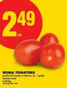 No Frills Roma tomatoes offer
