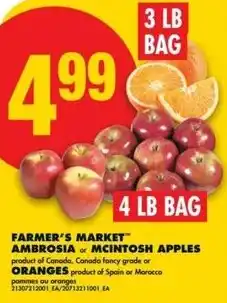 No Frills Farmer's market ambrosia or mcintosh apples offer