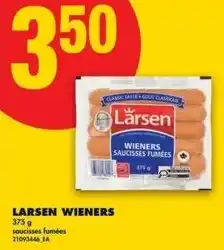 No Frills Larsen wieners offer
