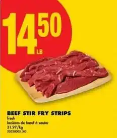 No Frills Beef stir fry strips offer