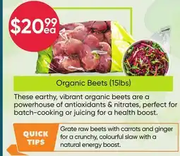 Healthy Planet Organic Beets offer