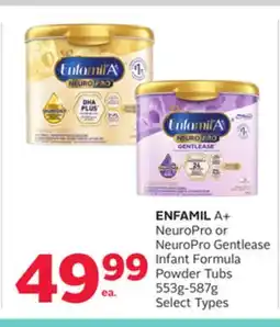 Rexall ENFAMIL A + NeuroPro or NeuroPro Gentlease Infant Formula Powder Tubs offer