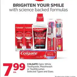 Rexall Optic White Toothpaste, Mouthwash or Toothbrushes offer
