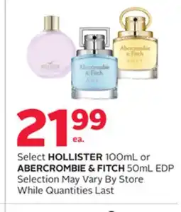 Rexall Select HOLLISTER 100mL or ABERCROMBIE & FITCH 50mL EDP offer