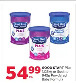 Rexall GOOD START Plus 1.02kg or Soothe 942g Powdered Baby Formula offer