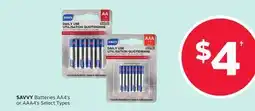 Rexall SAVVY Batteries AA4's or AAA4's offer
