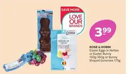 Rexall Easter Eggs in Netlon or Easter Bunny 150g-160g or Bunny Shaped Gummies 175g offer