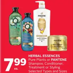 Rexall HERBAL ESSENCES Pure Plants or PANTENE Shampoo, Conditioner, Treatment or Styling offer