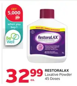 Rexall RESTORALAX Laxative Powder 45 Doses offer