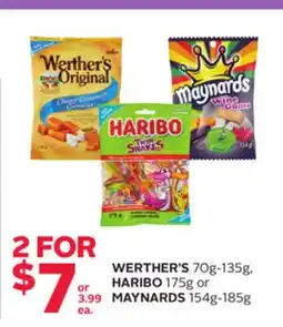 Rexall WERTHER'S 70g-135g, HARIBO 175g or MAYNARDS 154g-185g offer