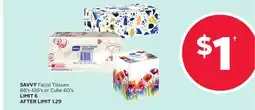 Rexall SAVVY Facial Tissues 88' s-126' s or Cube 60' s offer