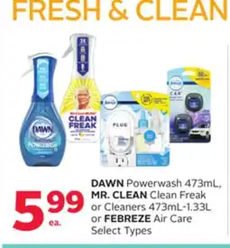 Rexall DAWN Powerwash 473mL, MR. CLEAN Clean Freak or Cleaners 473mL-1.33L or FEBREZE Air Care offer
