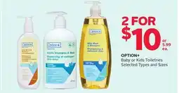 Rexall OPTION+ Baby or Kids Toiletries offer