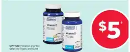 Rexall OPTION+ Vitamin D or D3 offer