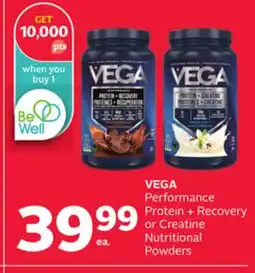 Rexall VEGA Performance Protein + Recovery or Creatine Nutritional Powders offer