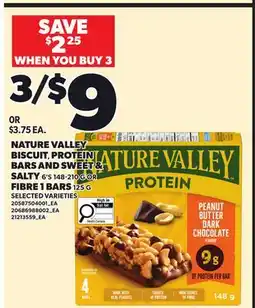 Independent City Market NATURE VALLEY BISCUIT, PROTEIN BARS AND SWEET & SALTY, 6'S 148-210 G OR OR FIBRE 1 BARS, 125 G offer