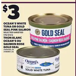 Independent City Market OCEAN'S WHITE TUNA OR GOLD SEAL PINK SALMON, 170/213 G offer